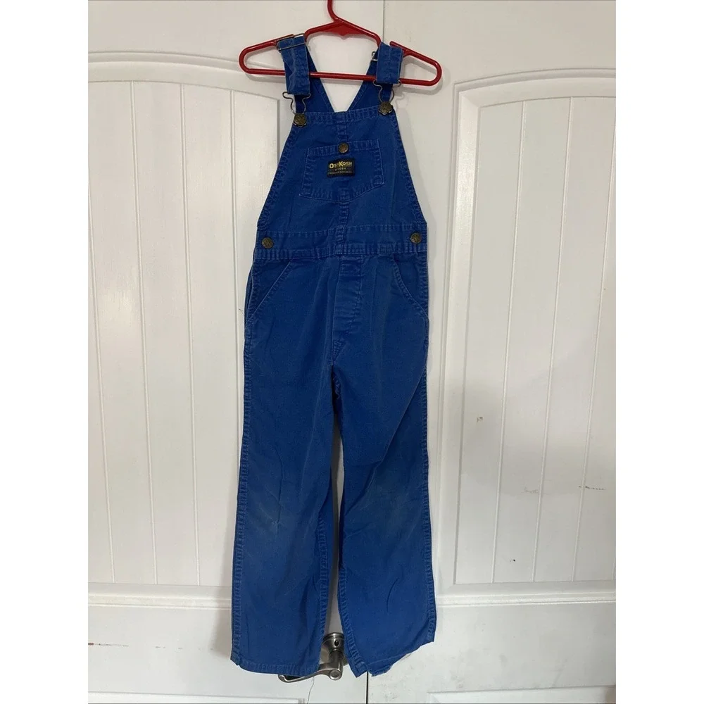 Vintage OshKosh Bib‎ Overalls Blue 6-7 Vestbak USA Farmer Countrycore 90s